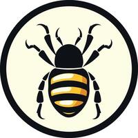Bee Illustration in a Circular Frame vector