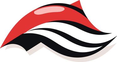 Abstract Red and Black Wave Design vector