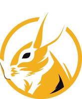 Abstract Yellow Rabbit Logo vector
