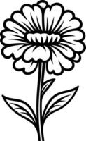 A simple yet elegant line drawing of a single flower, perfect for creating minimalist designs vector