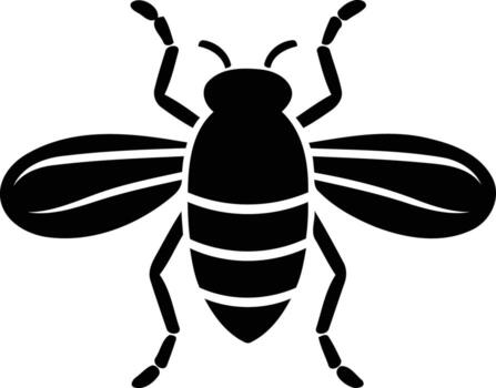 A simple and bold black silhouette of a fly, perfect for representing the concept of insects, pest control, or even a more abstract theme like persistence or annoyance vector