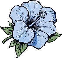 Blue Hibiscus Flower Illustration vector