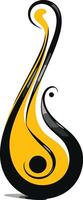 Abstract Swirl Design in Yellow and Black vector