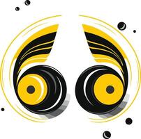 Abstract Design with Yellow and Black Circular Elements vector