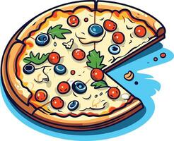 Delicious Pizza with a Missing Slice vector
