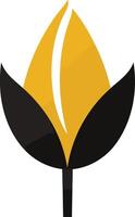 Abstract Flower Illustration with Golden and Black Tones vector