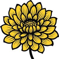 A Yellow Flower with a Black Outline vector