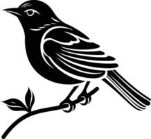 A simple yet elegant silhouette of a bird perched on a branch, perfect for adding a touch of nature to your design projects vector