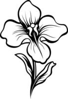 A simple yet elegant black and white illustration of a single flower, perfect for adding a touch of natural beauty to any design vector