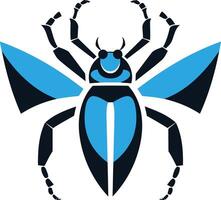 Blue and Black Abstract Beetle vector