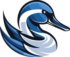 Blue Duck Mascot with White Background vector