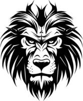 Fierce lion head element illustration vector