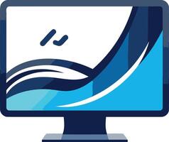 Blue and White Abstract Design on a Computer Screen vector
