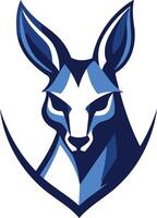 Blue Kangaroo Mascot Design vector