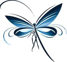 Abstract Blue Dragonfly Illustration vector