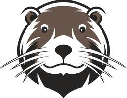Cartoon Otter Face Illustration vector