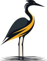 Stylized Heron Standing in Water vector