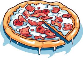 Delicious Pizza with a Missing Slice vector