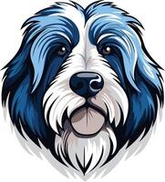 Portrait of a Blue and White Dog vector