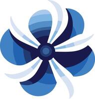 Abstract Blue and White Propeller Design vector