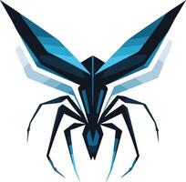 Abstract Geometric Creature in Blue and Black vector