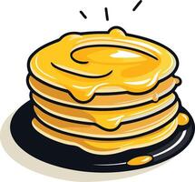 Stack of Pancakes with Syrup on a Plate vector