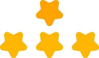 Four-Star Rating Flat Icon vector
