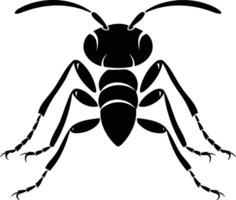 A bold, black silhouette of an ant, perfect for designs needing a strong, symbolic insect image vector