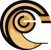 Abstract Golden Spiral with Black Outline vector