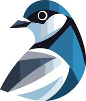 Abstract Blue Bird in Geometric Style vector