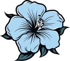 Blue Hibiscus Flower Illustration vector