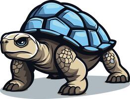 Cartoon Illustration of a Determined Turtle vector