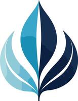 Abstract Blue and Navy Leaf Design vector