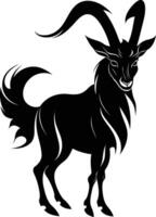 A powerful and elegant silhouette of a mountain goat, perfect for designs that require a strong and majestic feel vector