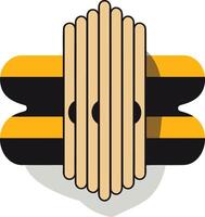 Abstract Geometric Composition with Yellow, Black, and Beige Colors vector