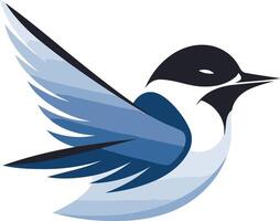 Stylized Blue Bird in Flight vector