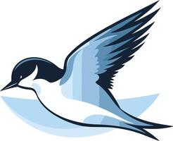 Blue Bird in Flight, element Illustration vector