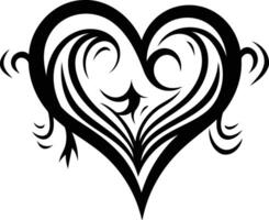A bold and intricate tribal heart tattoo design, perfect for adding a touch of rebellious romance to your projects vector