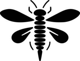 Simple, bold black silhouette of a dragonfly vector