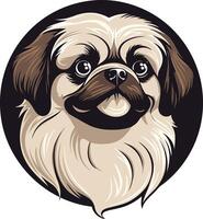 Portrait of a Pekingese Dog vector