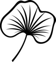 Simple black and white illustration of a single palm leaf, perfect for adding a touch of tropical flair to your designs vector