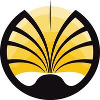Abstract Sunburst Design in Black and Yellow vector