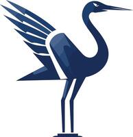 Blue Crane Illustration in a Simple Style vector
