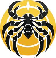 Stylized Scorpion in a Circle Design vector
