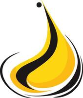 Abstract Yellow and Black Drop vector