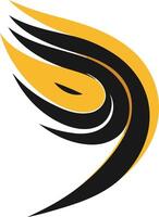 Abstract Swirling Design with Yellow and Black Colors vector