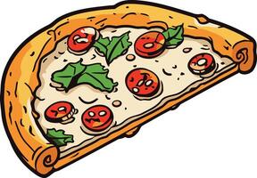 A Delicious Slice of Pizza with Toppings vector