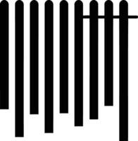 A simple, minimalist design of a black picket fence vector