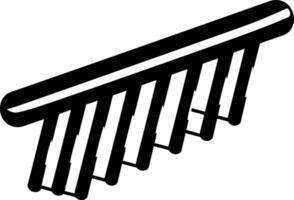 Simple black and white line art illustration of a comb with a slightly angled perspective vector