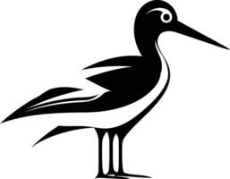 Stylized black and white illustration of a bird in a minimalist style, perfect for logo design, branding, or website elements vector